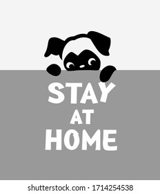 dog, puppy, Stay at home, cartoon character isolated on white