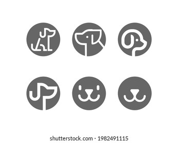 Perro, conjunto de iconos del vector del cachorro