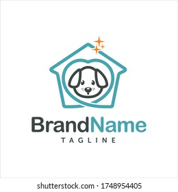 Dog Puppy's House Logo Design Vector Image