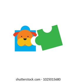 Dog Puzzle Logo Icon Design