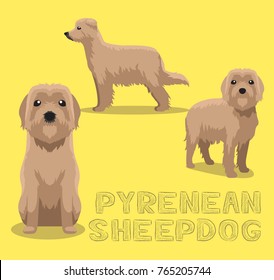 Dog Pyrenean Sheepdog Cartoon Vector Illustration