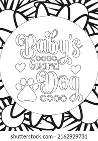 Dog Quotes coloring page. Coloring quote. Vector illustration.