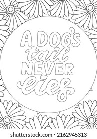 Dog Quotes coloring page. Coloring quote. Vector illustration.