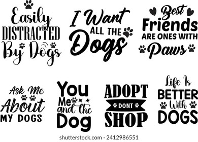 Dog Quotes lettering Bundle, 
 Dog Quotes Bundle