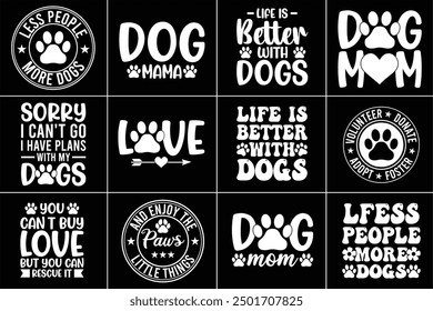 Dog Quotes T Shirt Design Bundle