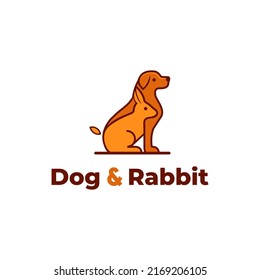 Dog and rabbit logo design, vector and illustration