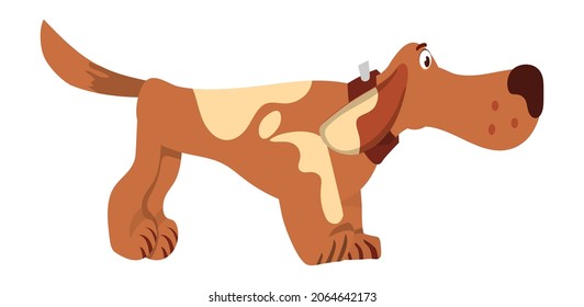 Hundehaltersymbol. Bereit zur Jagd. Cartoon-Zeichen