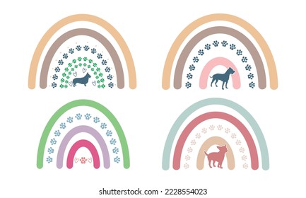 Dog Rainbow,Dog paw Rainbow Design