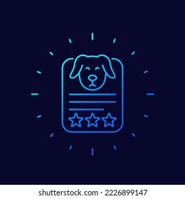 dog rating icon, line vector
