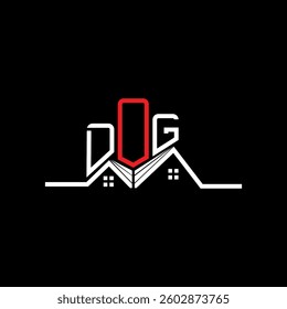 DOG Real State logo design, DOG simple and modern logo. DOG luxurious alphabet design  
