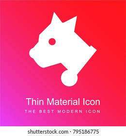 Dog red and pink gradient material white icon minimal design