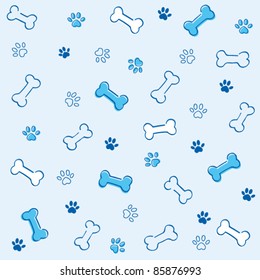 Dog Repeatable Pattern With Paw And Bone