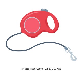 Coxinha Retrátil De Cão. Material para cães e gatos, pet shop e equipamento de cuidados. Pet loja mercadorias ícone coleira. Ilustração vetorial isolada sobre fundo branco.