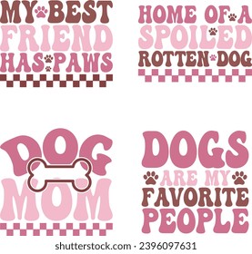 dog retro design bundle and digital download