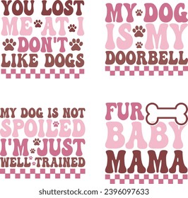 dog retro design bundle and digital download