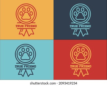 Dog Reward Logo Template, Simple Flat Icon of pet,animal,dog