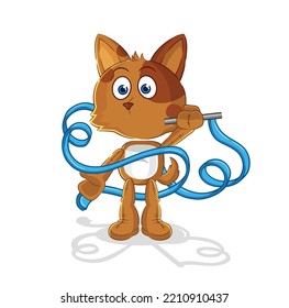the dog Rhythmic Gymnastics mascot. cartoon vector