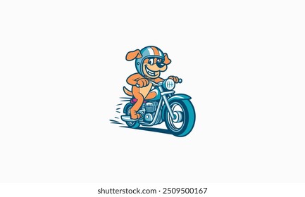 cão montando motocicleta vetor mascote design