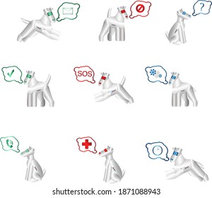 
Dog robot helper. Talking robot