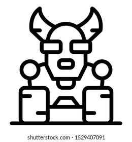 Dog robot icon. Outline dog robot vector icon for web design isolated on white background