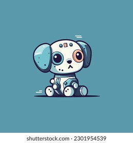 logotipo de robot perro vector moderno