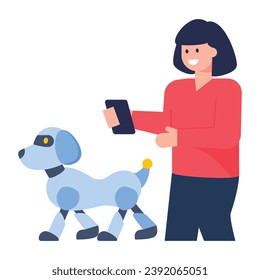 Un robot de perros o un robot de mascotas es un icono plano