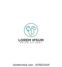 dog and rooster logo template line art vector