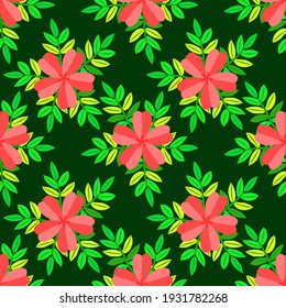 Dog roses seamless pattern. Vector watercolor illustration.