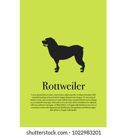 Dog rottweiler silhouette poster vector illustration design