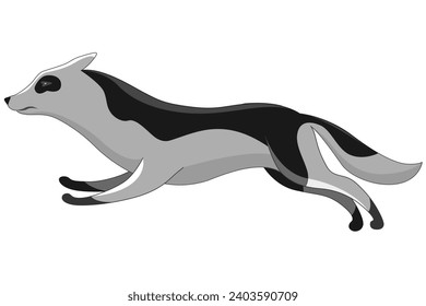 Dog running animation, creature movement. Doggy pose in movement. Character move for games, cartoon or video. Flat vector illustration