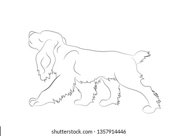dog running lines, vector, white background, vector