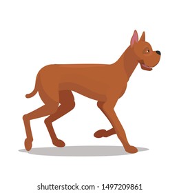 The dog is running in profile. Great Dane animated character.
