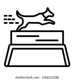 Dog running tournament icon. Outline dog running tournament vector icon for web design isolated on white background