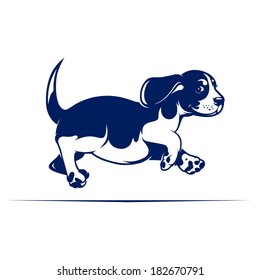 dog running. Vector Illustration