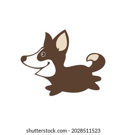 dog runs for a walk, vector illustration