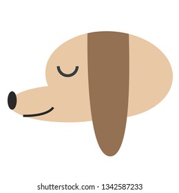 Dog s head flat illustration. Home dog and cat lifestyle series.