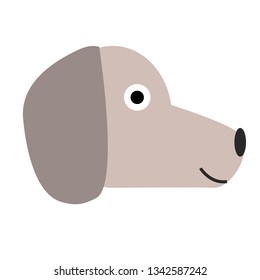 Dog s head flat illustration. Home dog and cat lifestyle series.