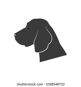 Dog s silhouette icon. Vector illustration isolated on white background.