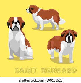 Dog Saint Bernard Cartoon Vector 