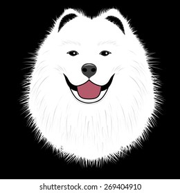 Dog samoyed, buddy puppy vector illustration