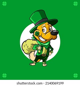 Dog San Patrick Day Character Design