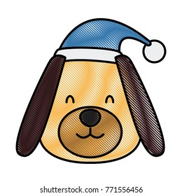 Dog with santa hat