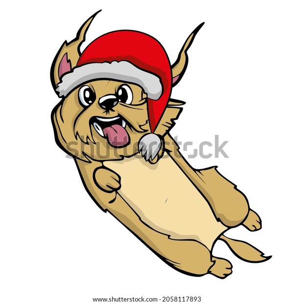 Dog Santas Hat Vector Isolated Illustration Stock Vector (Royalty Free