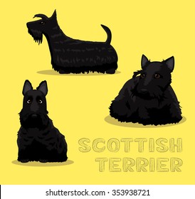 Dog Scottish Terrier Cartoon Vector Illustration