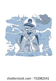 Dog in the sea cap