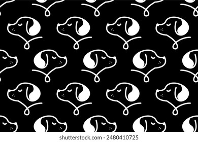 Dog seamless pattern background. Cute animal seamless pattern background. Wrapping paper seamless pattern