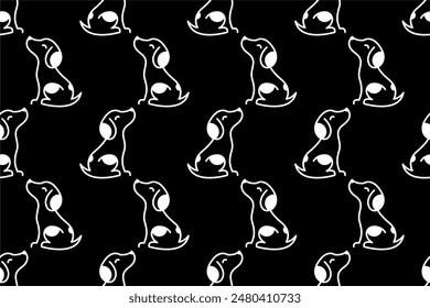 Dog seamless pattern background. Cute animal seamless pattern background. Wrapping paper seamless pattern