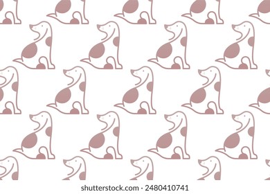 Dog seamless pattern background. Cute animal seamless pattern background. Wrapping paper seamless pattern