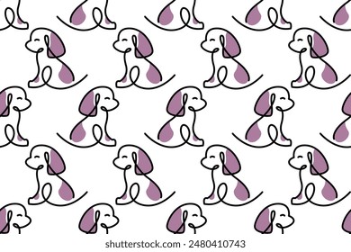 Dog seamless pattern background. Cute animal seamless pattern background. Wrapping paper seamless pattern
