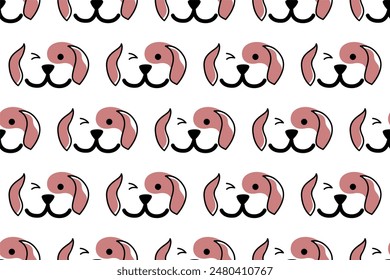 Dog seamless pattern background. Cute animal seamless pattern background. Wrapping paper seamless pattern